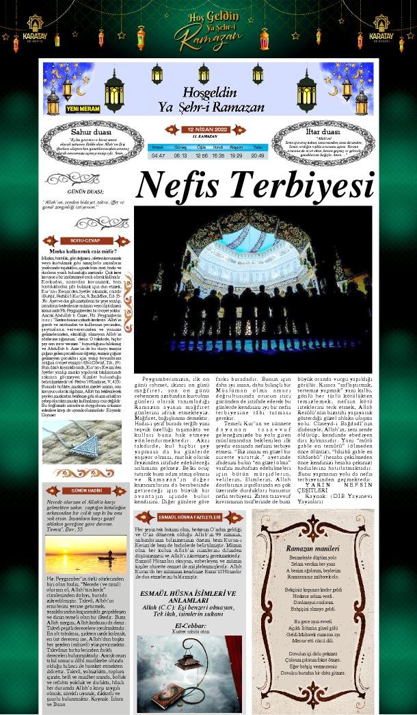 12 Nisan 2022 Yeni Meram Gazetesi
