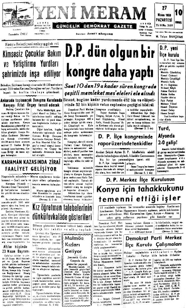 27 Nisan 2022 Yeni Meram Gazetesi

