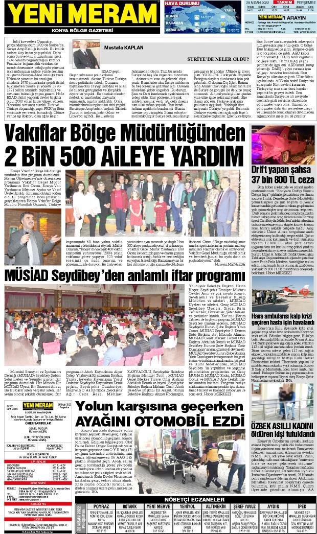 28 Nisan 2022 Yeni Meram Gazetesi
