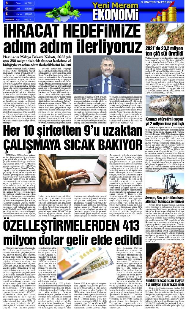 7 Mayıs 2022 Yeni Meram Gazetesi
