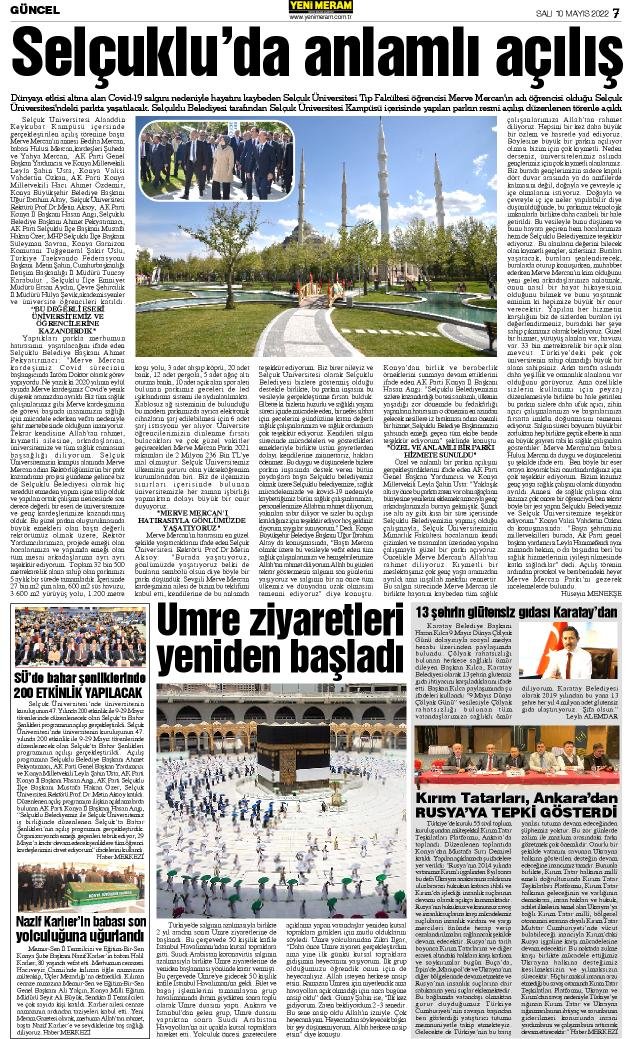 10 Mayıs 2022 Yeni Meram Gazetesi

