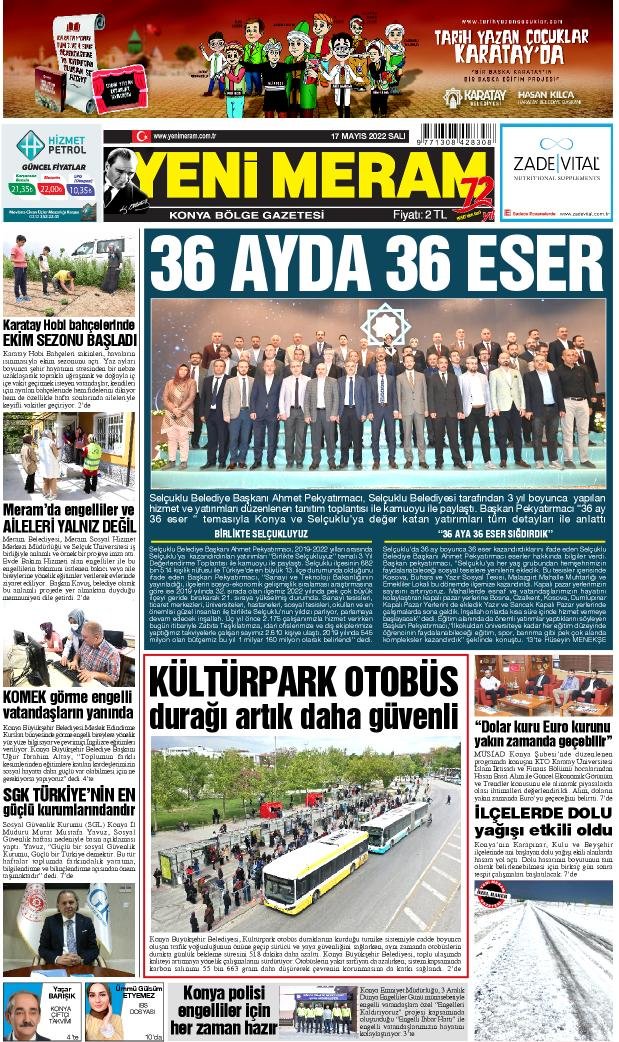 17 Mayıs 2022 Yeni Meram Gazetesi
