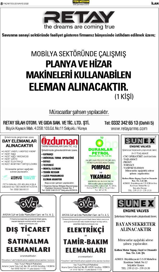 23 Mayıs 2022 Yeni Meram Gazetesi

