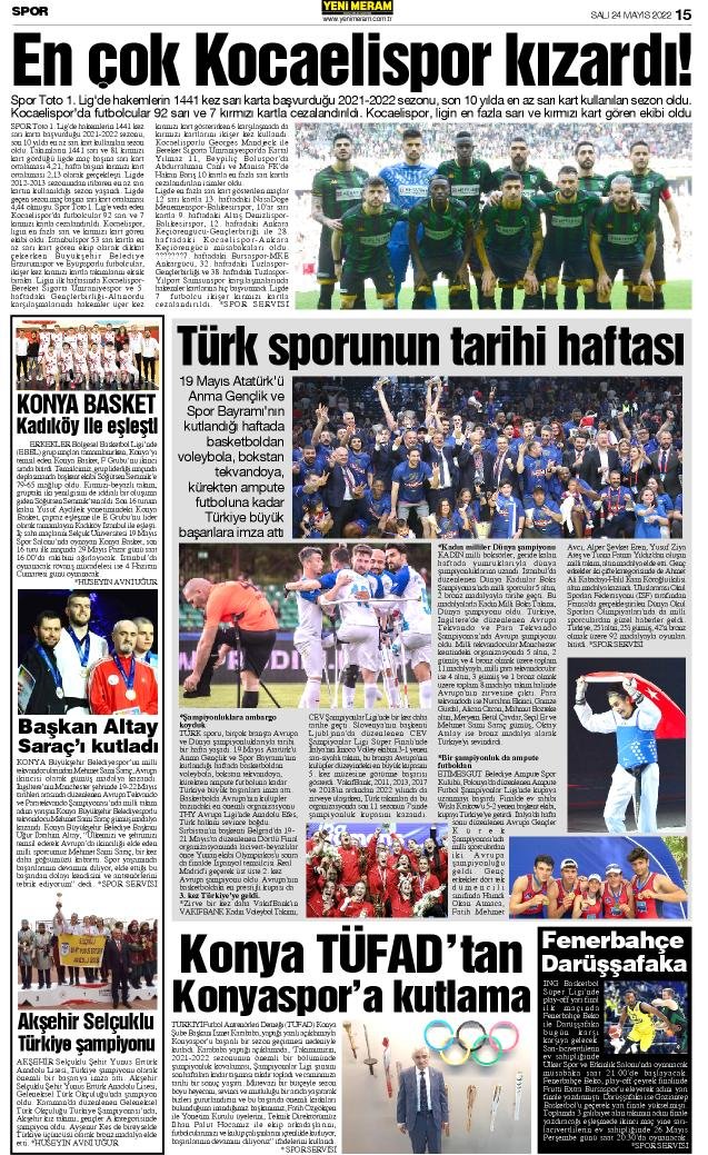 24 Mayıs 2022 Yeni Meram Gazetesi
