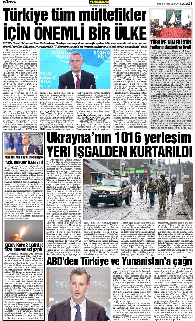 26 Mayıs 2022 Yeni Meram Gazetesi
