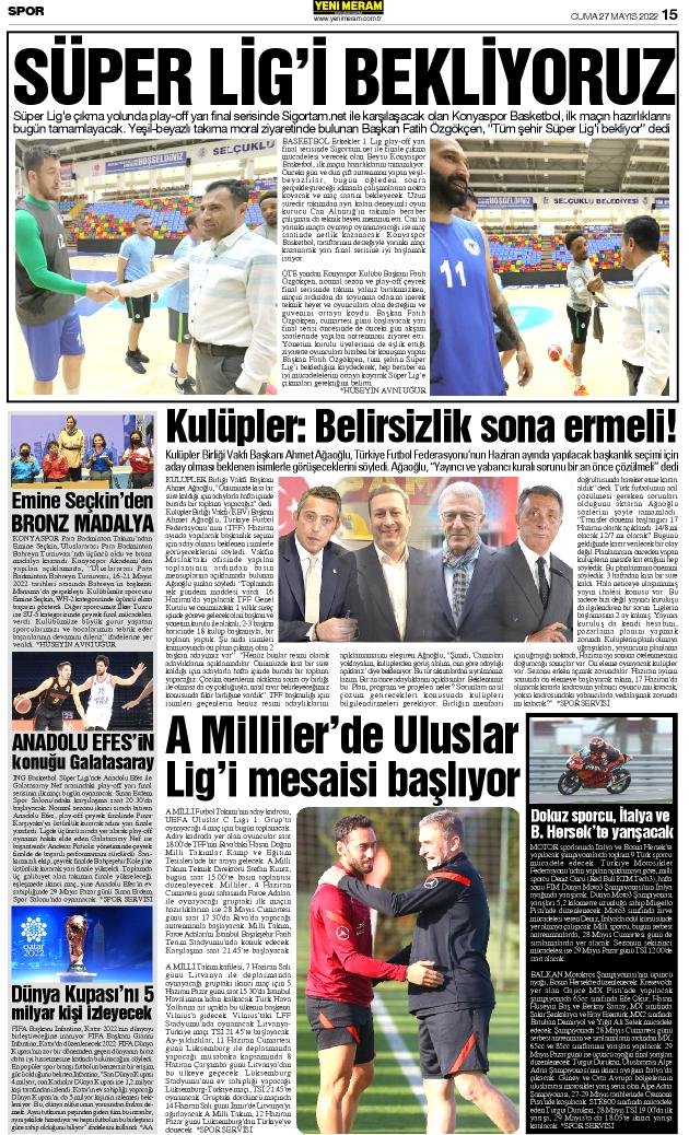 27 Mayıs 2022 Yeni Meram Gazetesi
