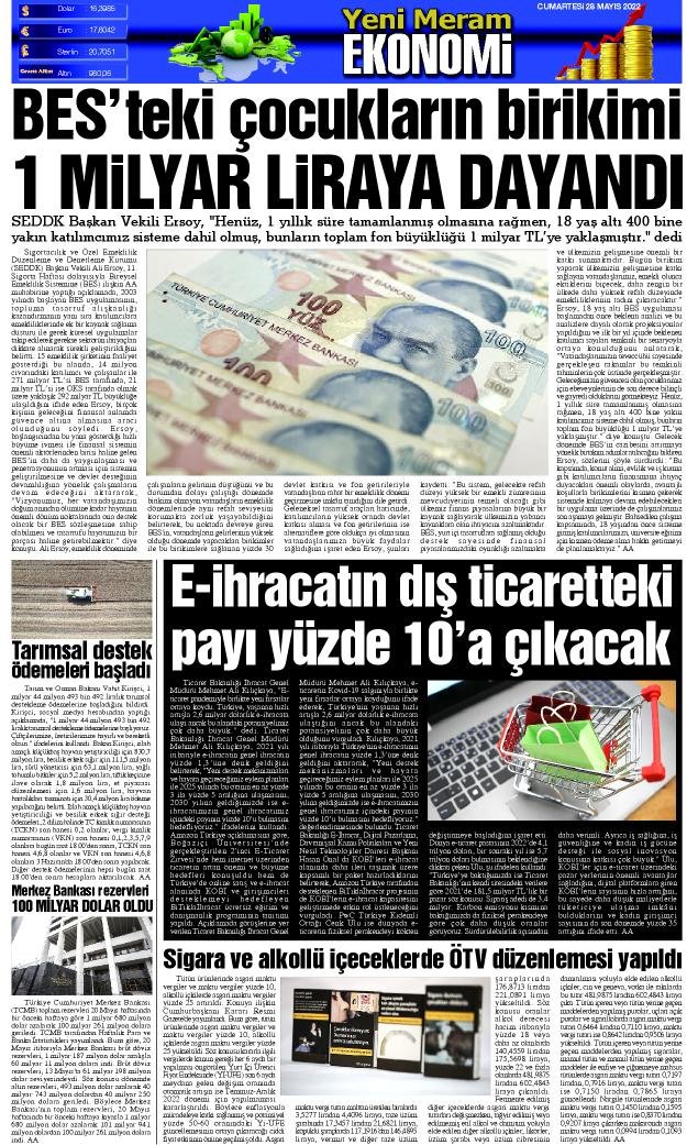 28 Mayıs 2022 Yeni Meram Gazetesi