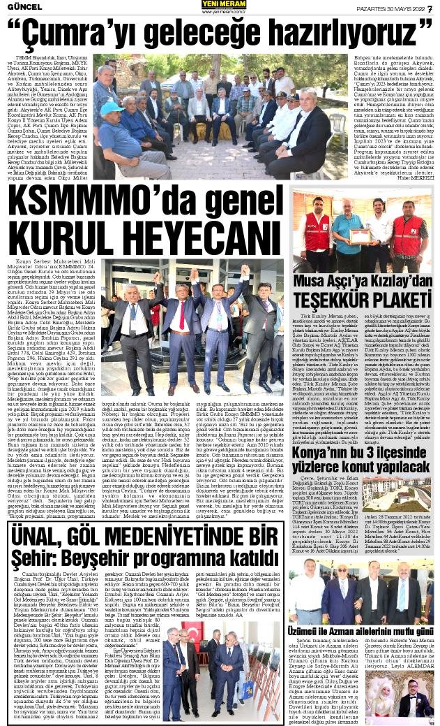30 Mayıs 2022 Yeni Meram Gazetesi
