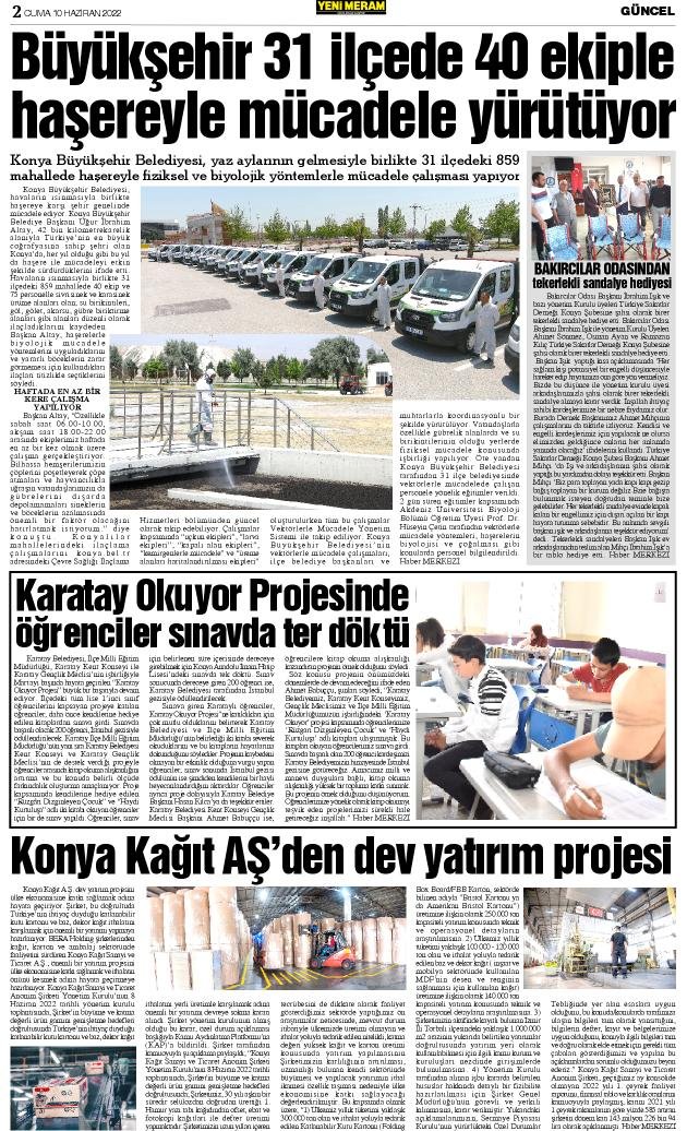 10 Haziran 2022 Yeni Meram Gazetesi
