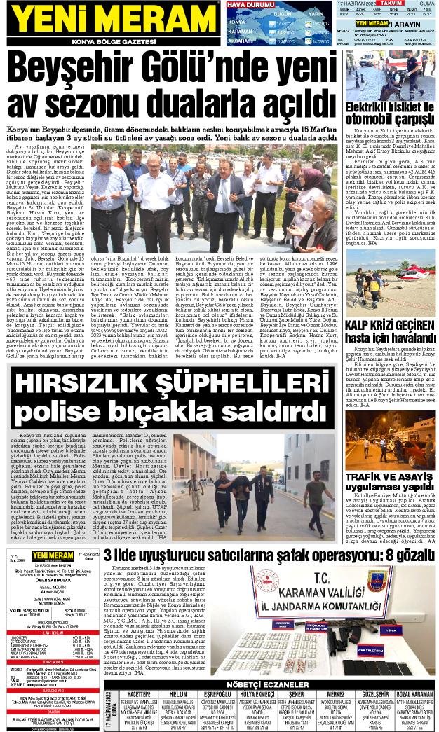 17 Haziran 2022 Yeni Meram Gazetesi
