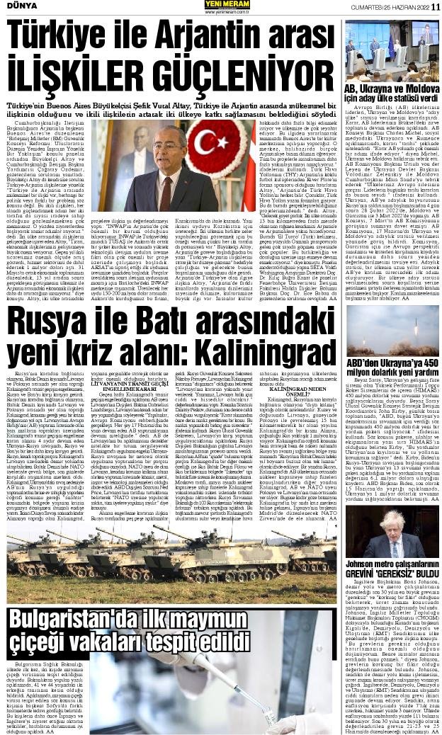 25 Haziran 2022 Yeni Meram Gazetesi