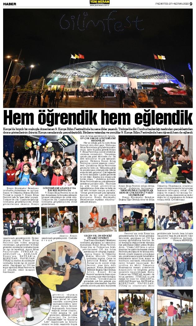 27 Haziran 2022 Yeni Meram Gazetesi
