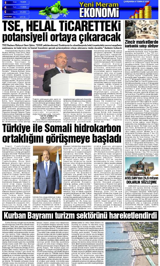 6 Temmuz 2022 Yeni Meram Gazetesi
