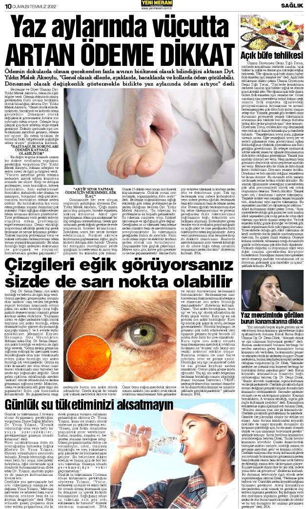 29 Temmuz 2022 Yeni Meram Gazetesi
