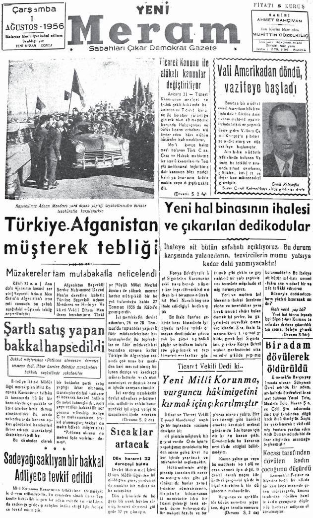 1 Ağustos 2022 Yeni Meram Gazetesi
