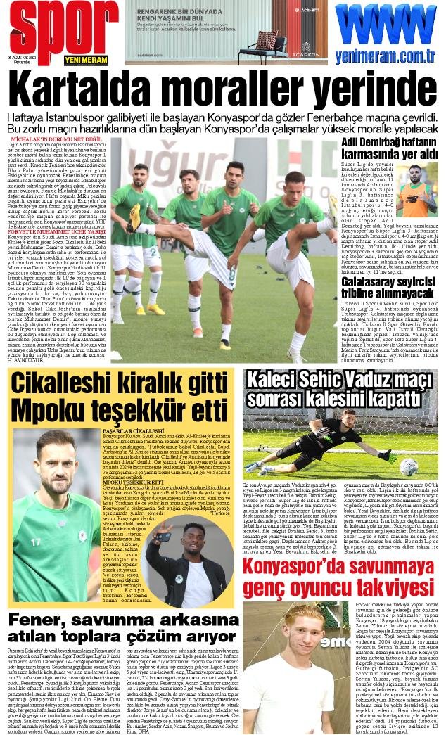 25 Ağustos 2022 Yeni Meram Gazetesi
