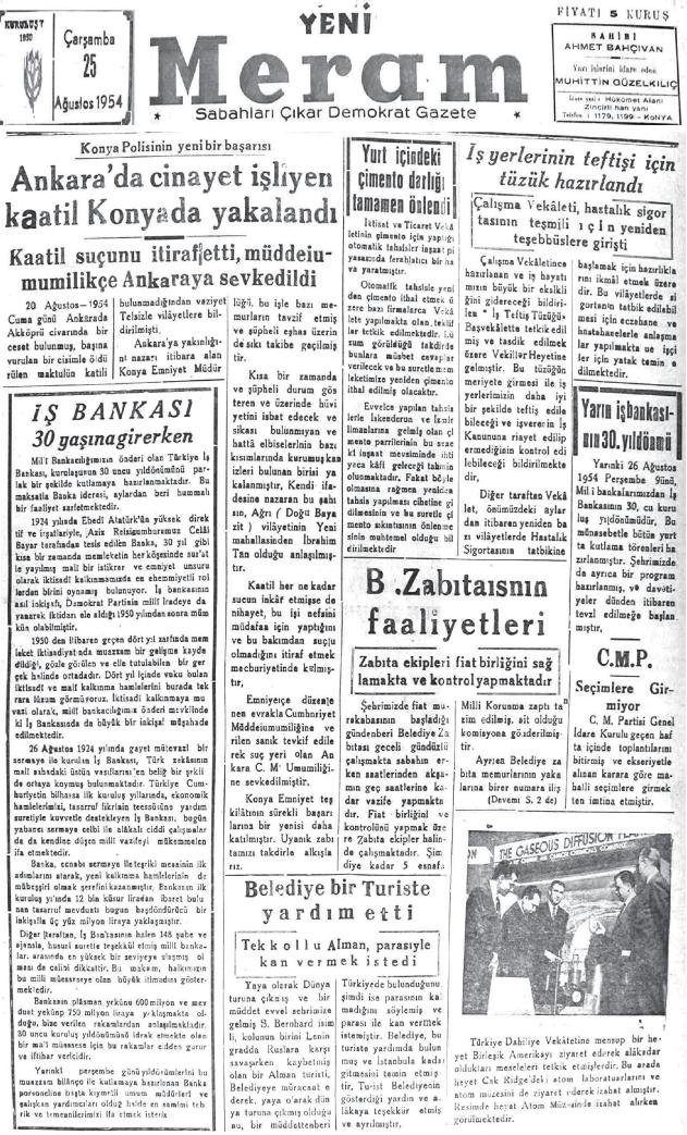 25 Ağustos 2022 Yeni Meram Gazetesi
