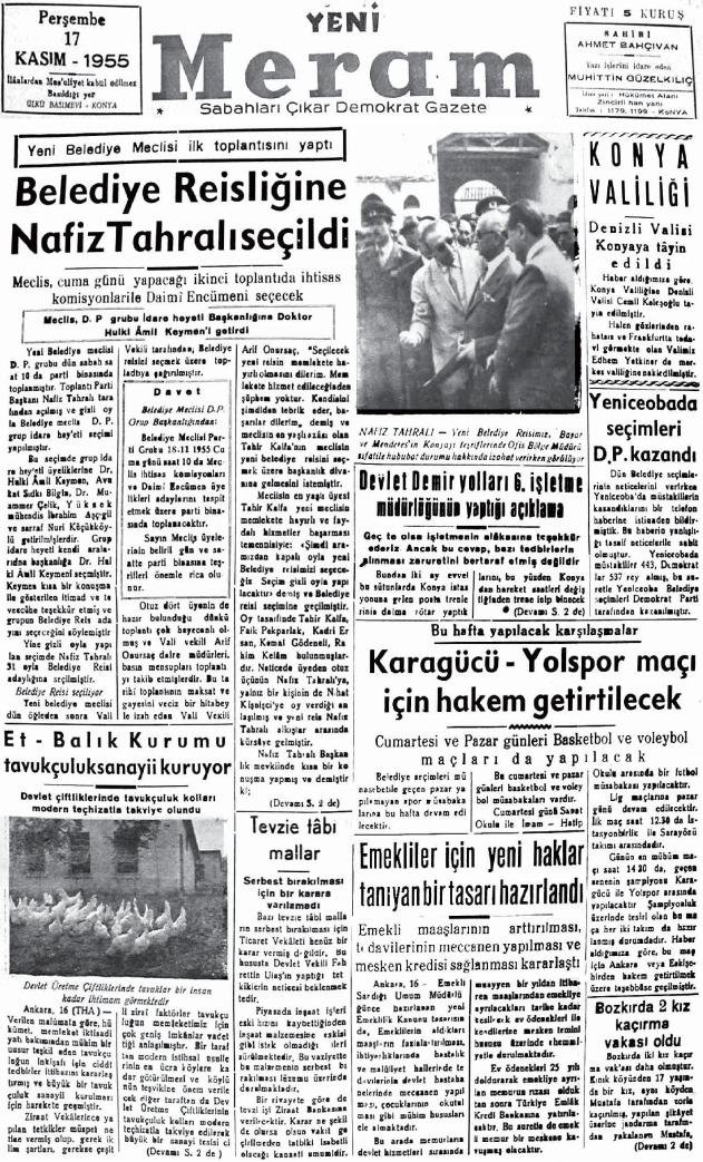 17 Kasım 2022 Yeni Meram Gazetesi
