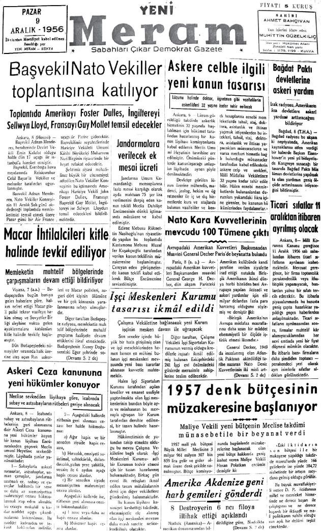 9 Aralık 2022 Yeni Meram Gazetesi
