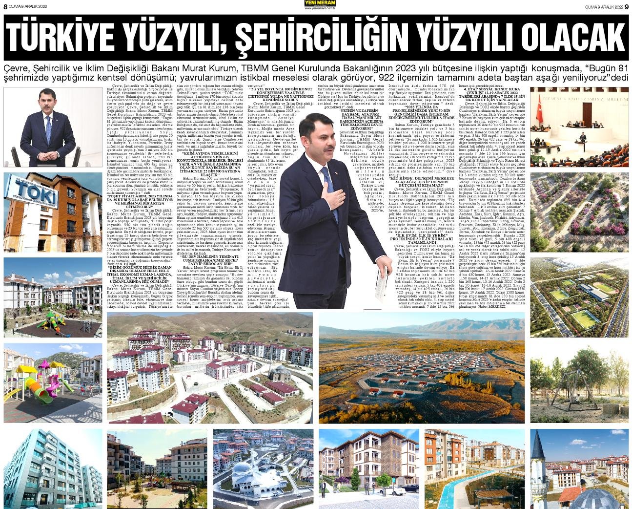 9 Aralık 2022 Yeni Meram Gazetesi
