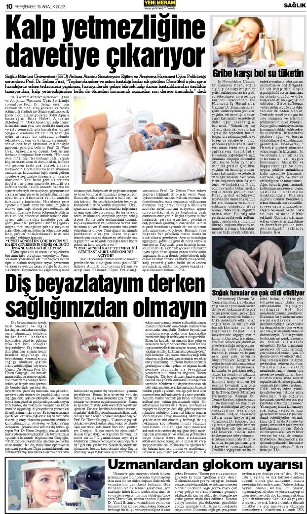 15 Aralık 2022 Yeni Meram Gazetesi
