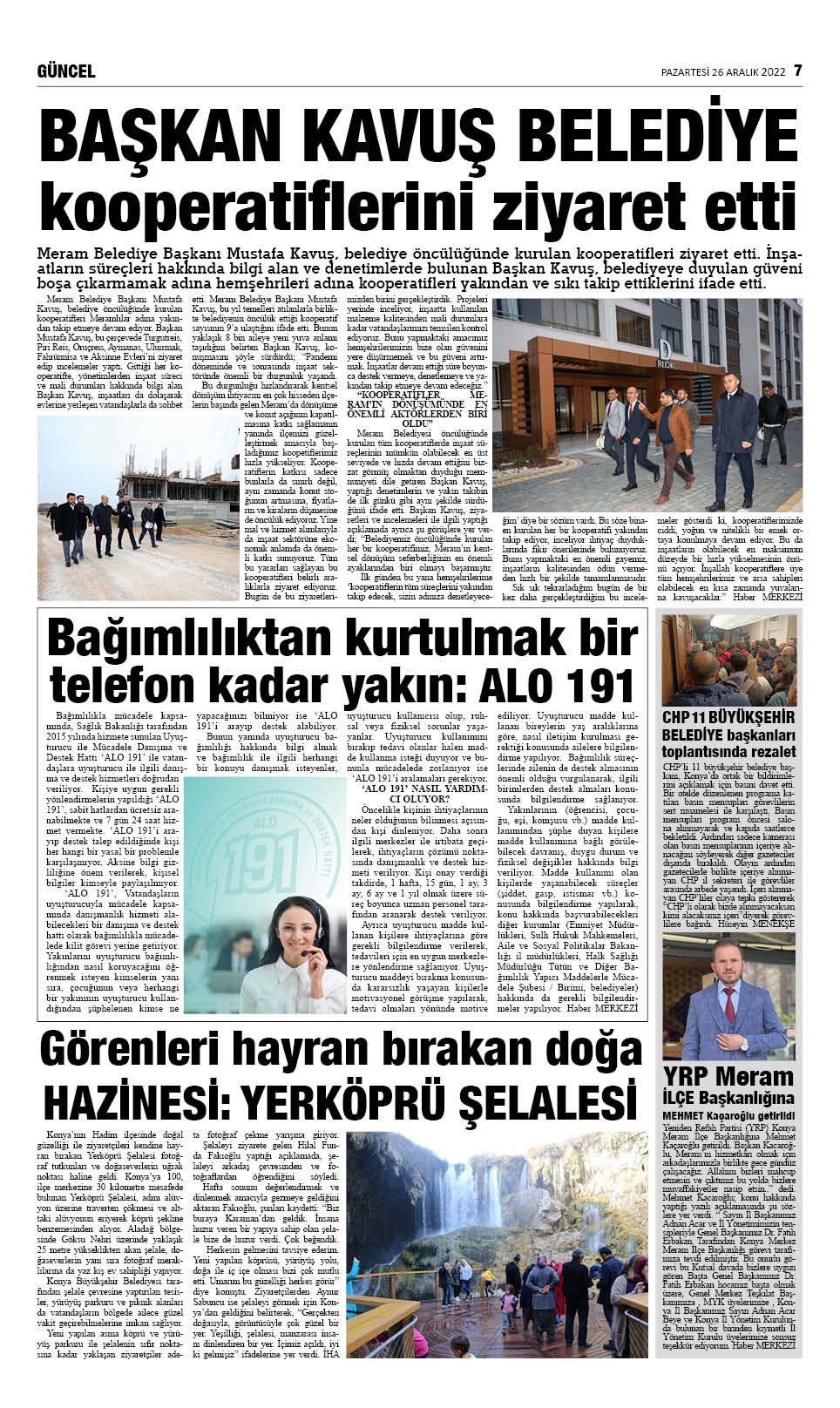 26 Aralık 2022 Yeni Meram Gazetesi
