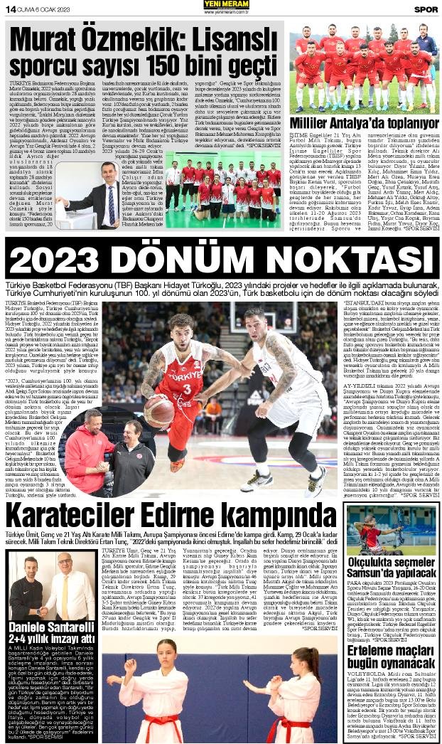 6 Ocak 2023 Yeni Meram Gazetesi
