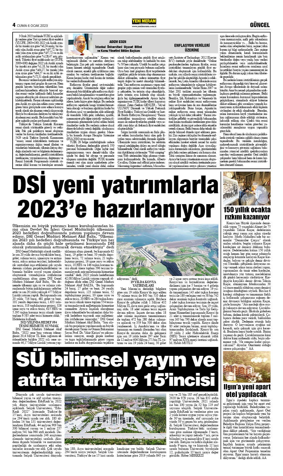 6 Ocak 2023 Yeni Meram Gazetesi
