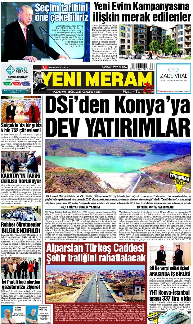 6 Ocak 2023 Yeni Meram Gazetesi
