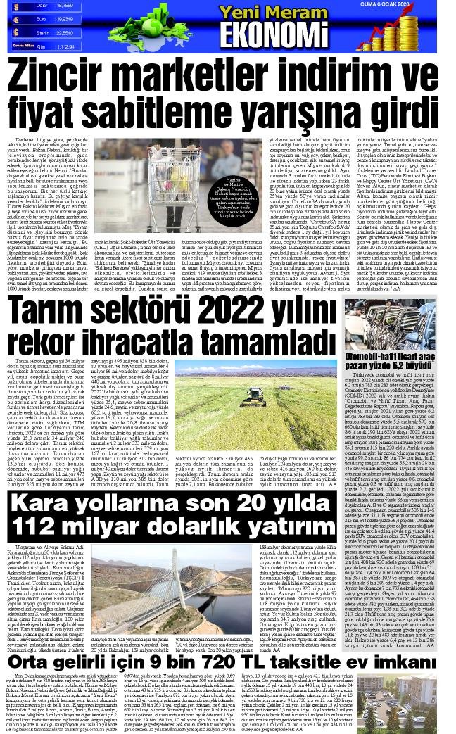 6 Ocak 2023 Yeni Meram Gazetesi
