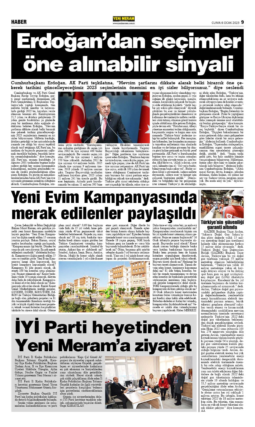 6 Ocak 2023 Yeni Meram Gazetesi
