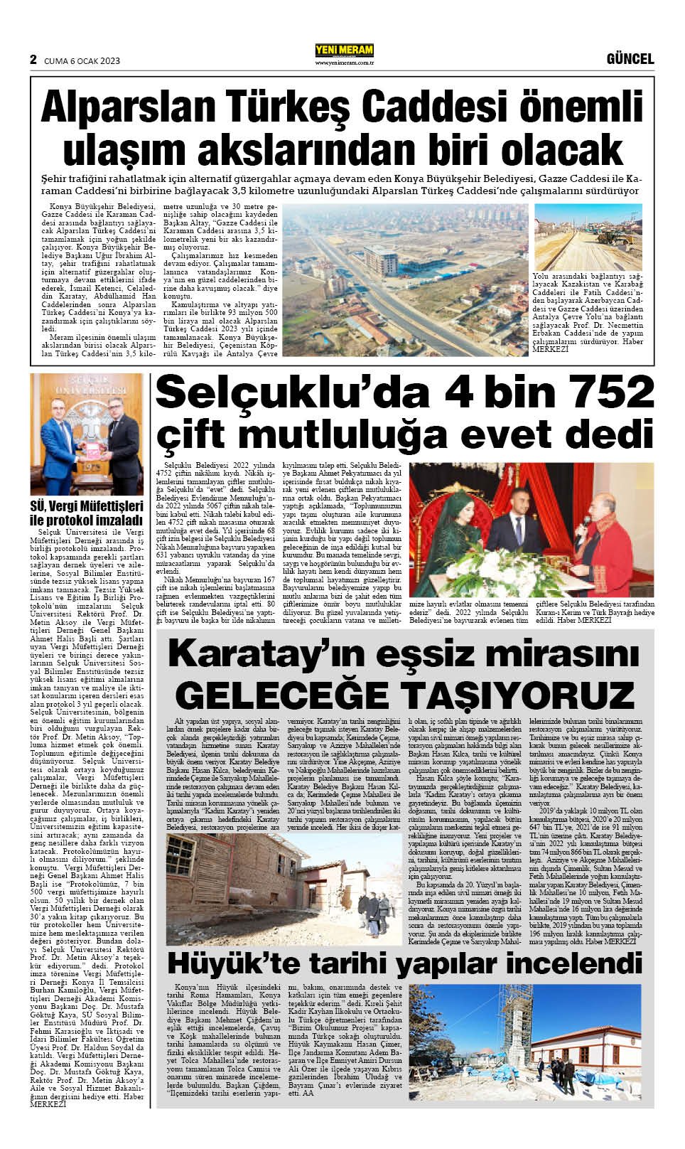 6 Ocak 2023 Yeni Meram Gazetesi
