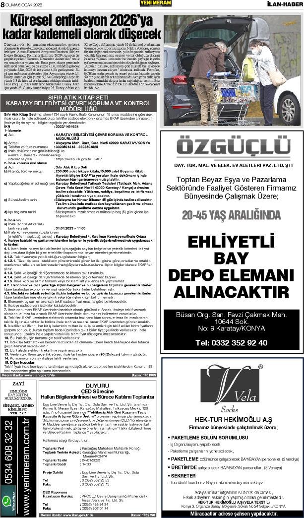 6 Ocak 2023 Yeni Meram Gazetesi
