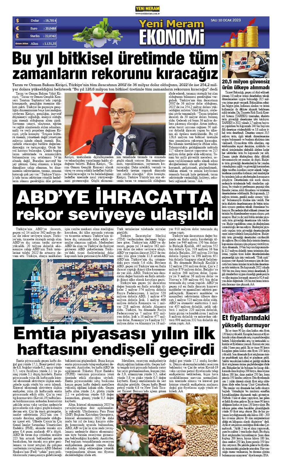 10 Ocak 2023 Yeni Meram Gazetesi
