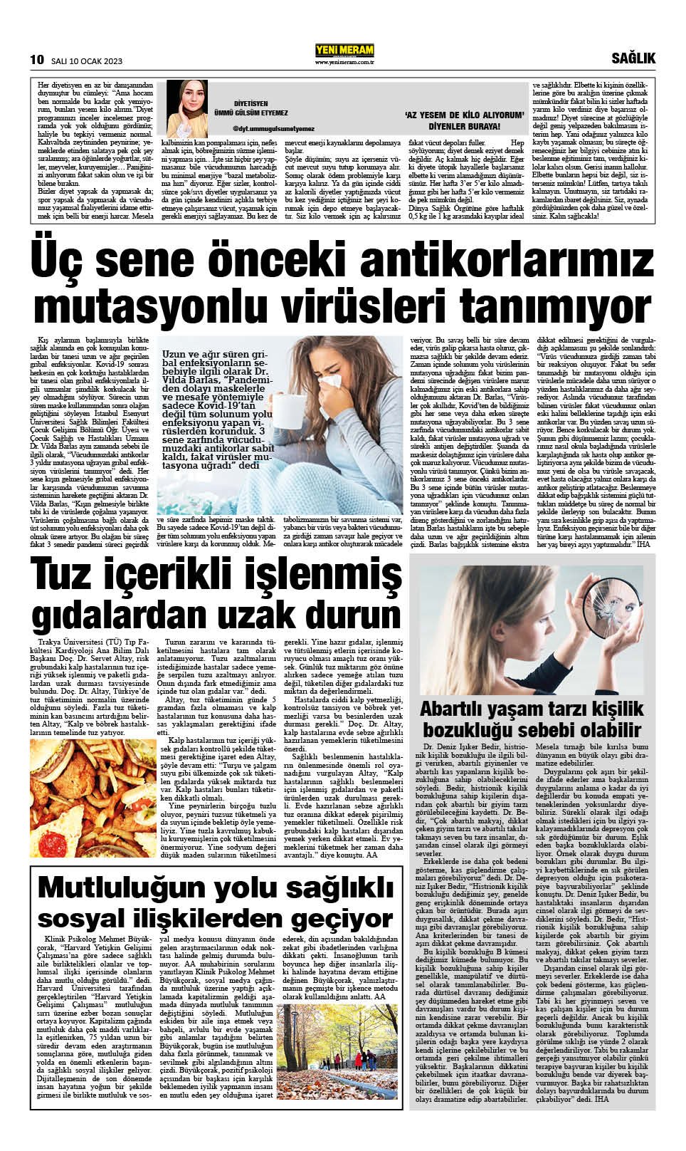 10 Ocak 2023 Yeni Meram Gazetesi
