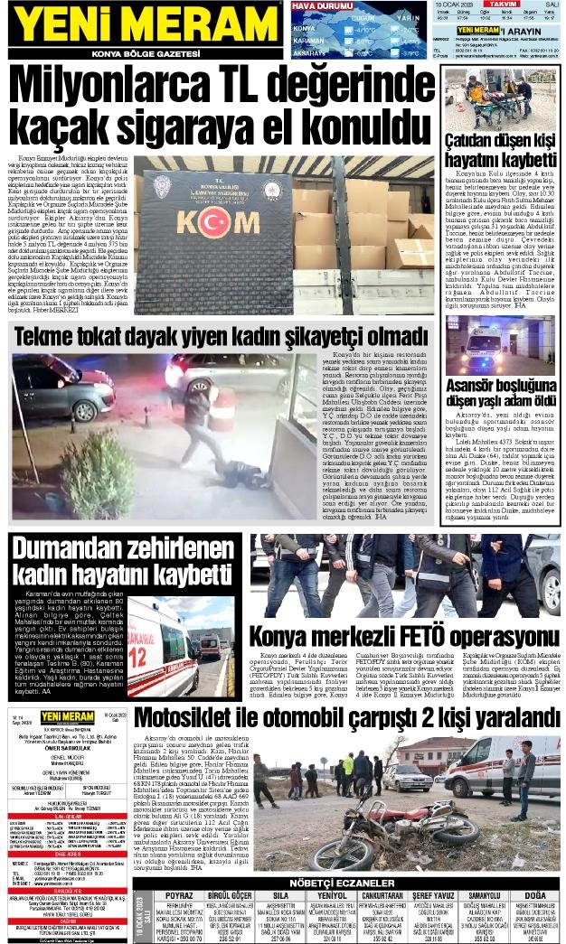 10 Ocak 2023 Yeni Meram Gazetesi
