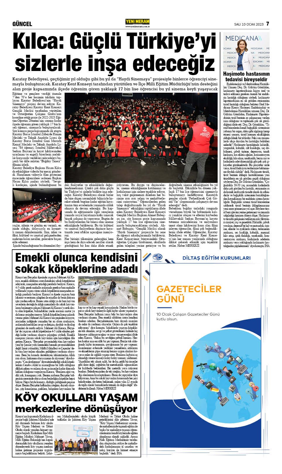 10 Ocak 2023 Yeni Meram Gazetesi
