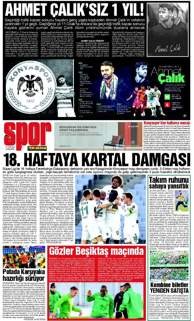 11 Ocak 2023 Yeni Meram Gazetesi
