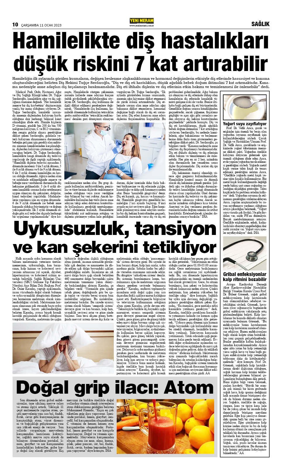 11 Ocak 2023 Yeni Meram Gazetesi
