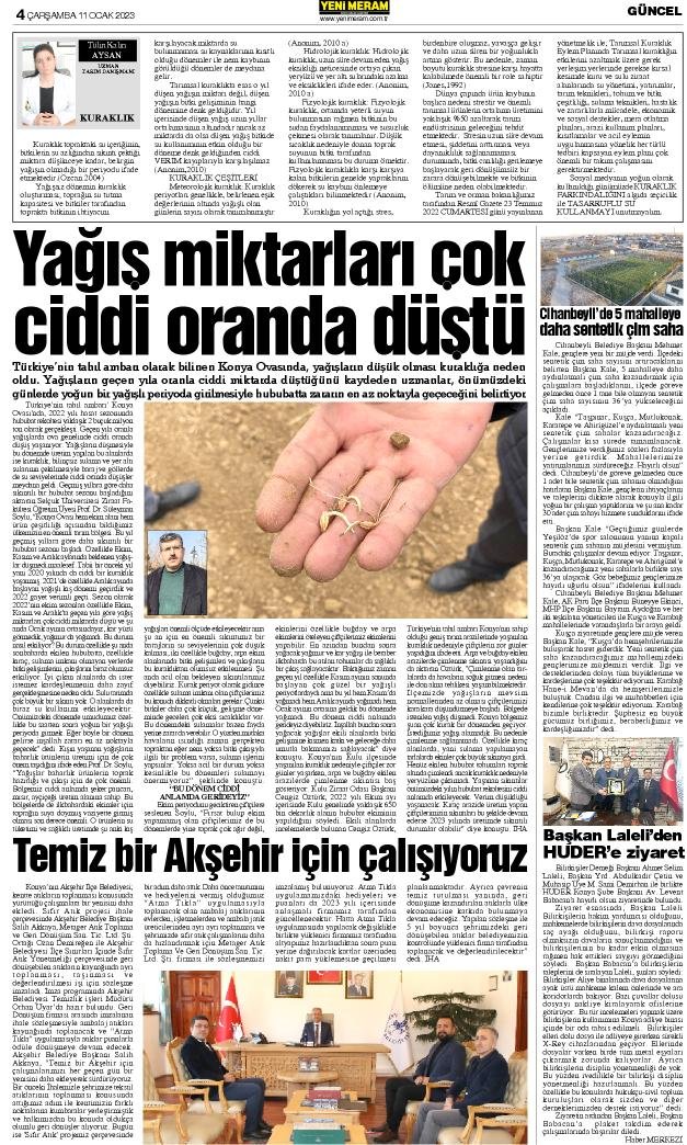 11 Ocak 2023 Yeni Meram Gazetesi
