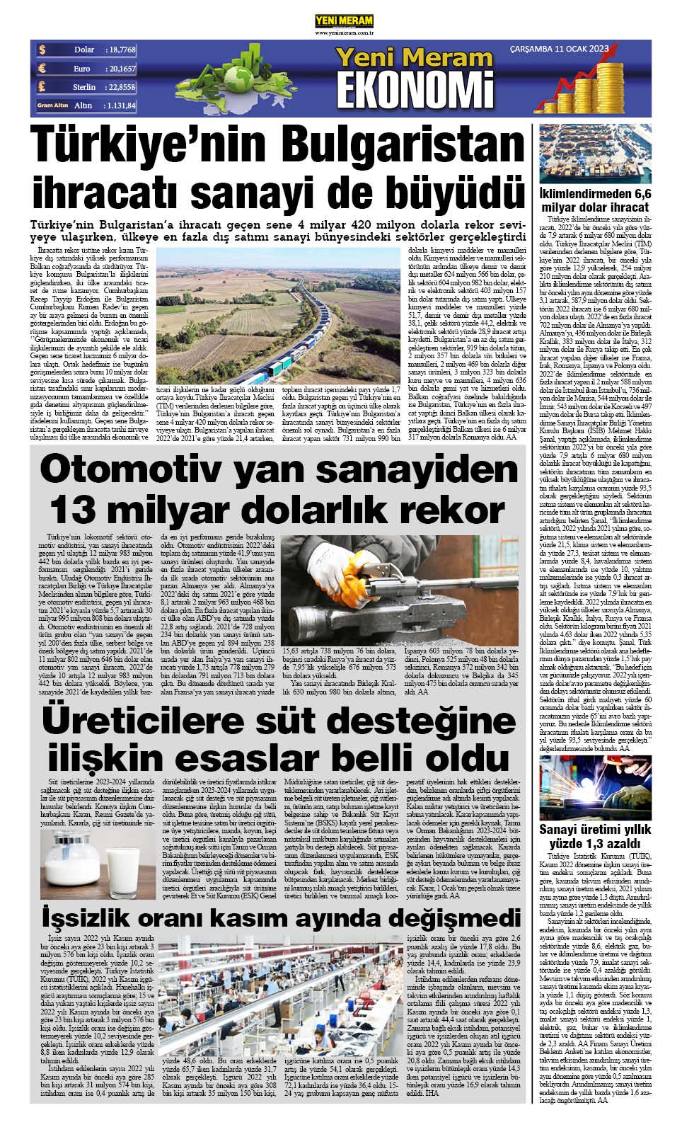 11 Ocak 2023 Yeni Meram Gazetesi
