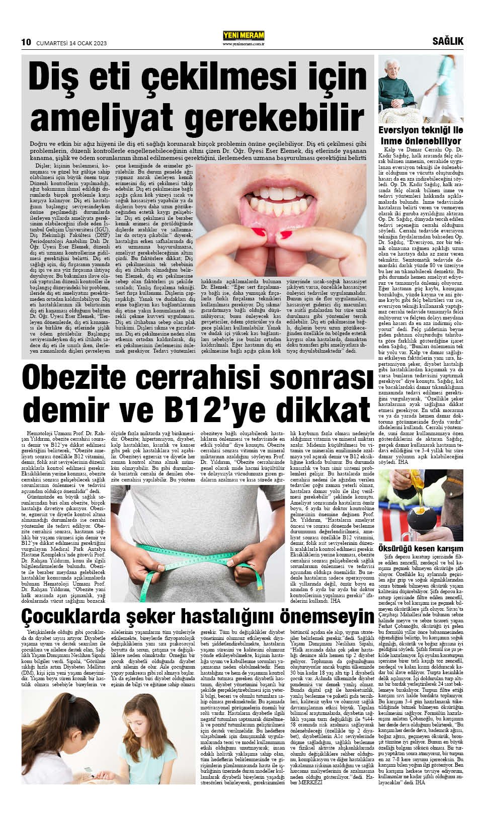 14 Ocak 2023 Yeni Meram Gazetesi