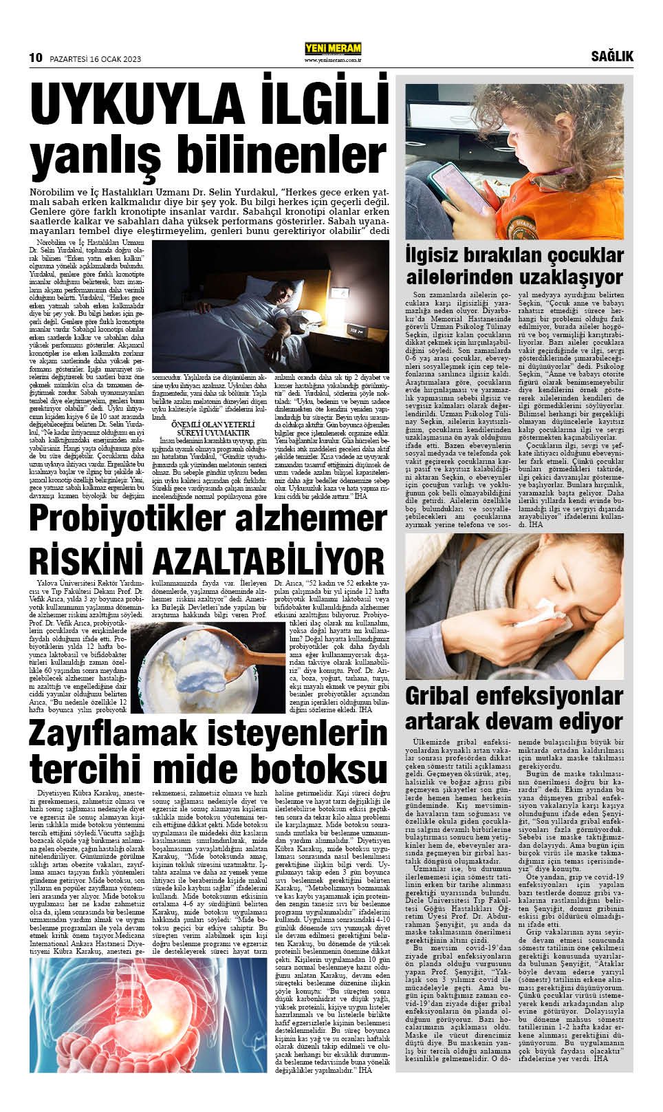 16 Ocak 2023 Yeni Meram Gazetesi
