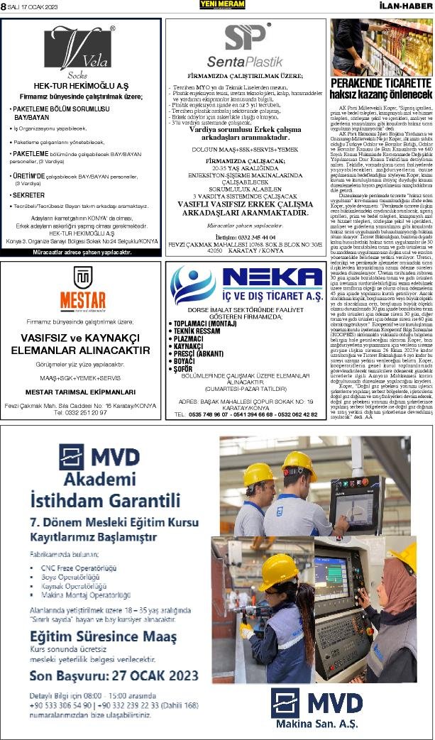 17 Ocak 2023 Yeni Meram Gazetesi
