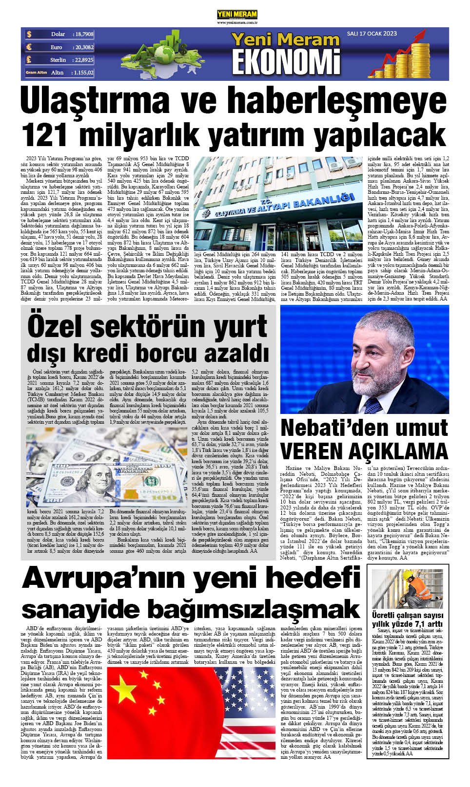 17 Ocak 2023 Yeni Meram Gazetesi
