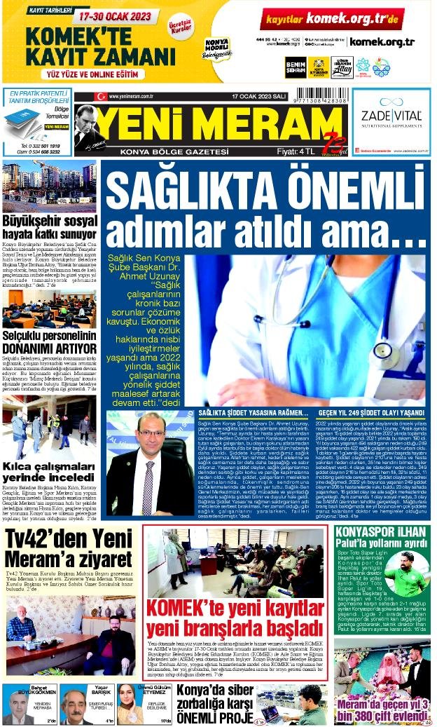 17 Ocak 2023 Yeni Meram Gazetesi
