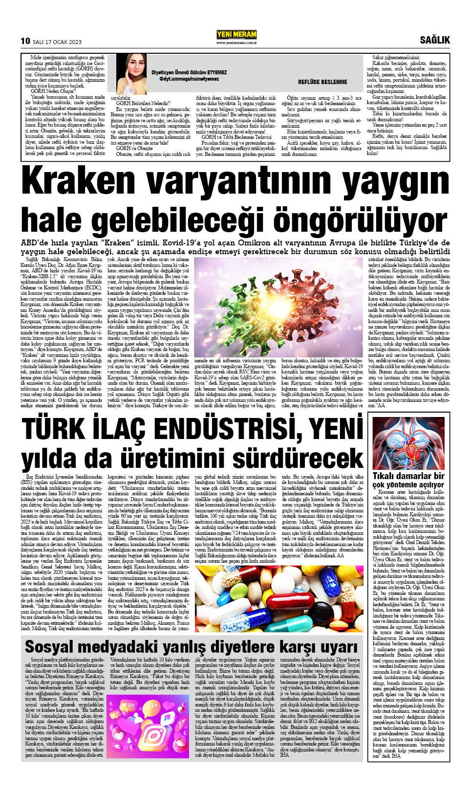 17 Ocak 2023 Yeni Meram Gazetesi
