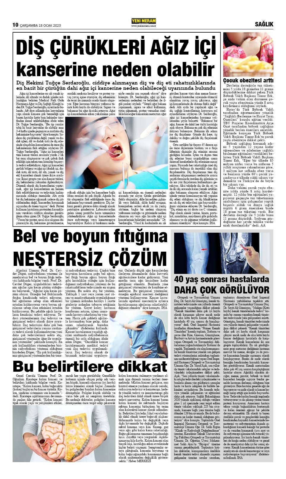 18 Ocak 2023 Yeni Meram Gazetesi
