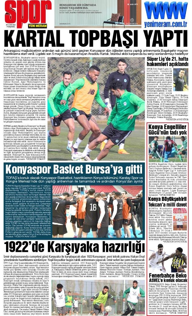 26 Ocak 2023 Yeni Meram Gazetesi
