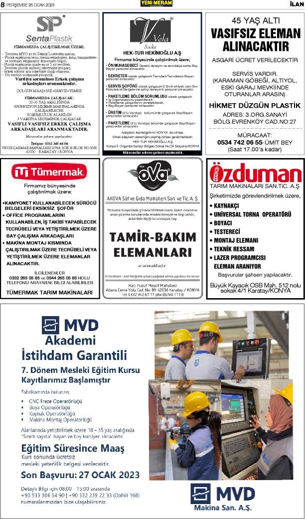 26 Ocak 2023 Yeni Meram Gazetesi
